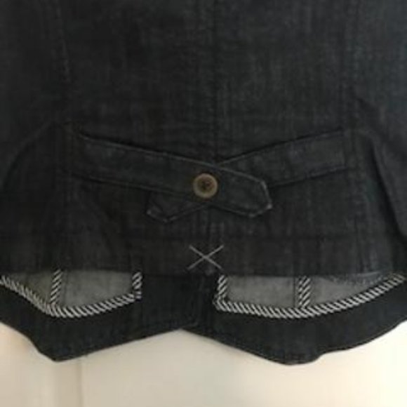 NWOT Ann Taylor Loft Dark Blue Denim V-neck Button Front Vest Size 6 - Picture 8 of 11